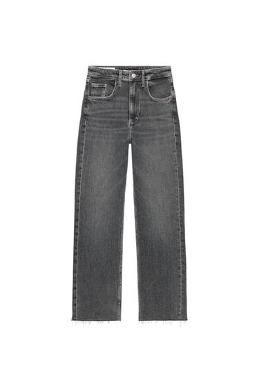 JEANS TRF CROPPED FLARE TIRO ALTO - Gris antracita de Zara