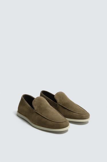 Zaras CASUAL SKINNLOAFERS - Grå