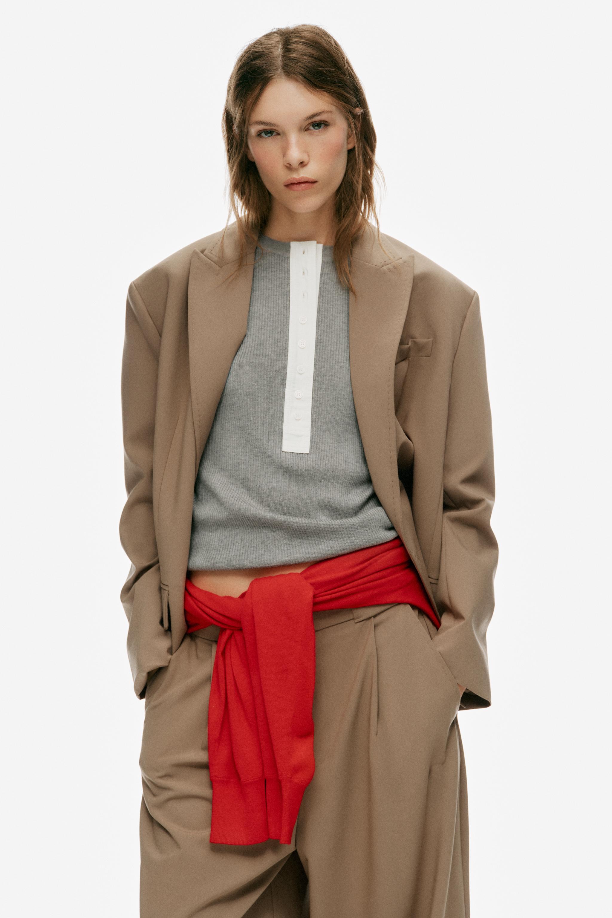 WOOL-BLEND BUTTON JUMPER