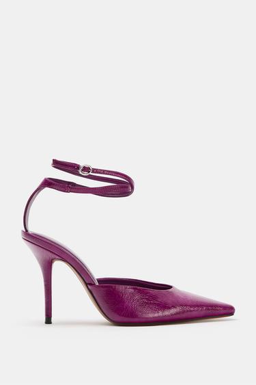 ТУФЛИ-МЮЛИ С РЕМЕШКОМ НА ЩИКОЛОТКЕ — Фиолетовый от Zara