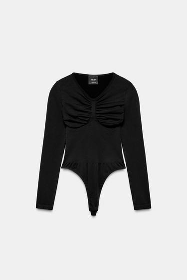 SCULPTED SEAMLESS SKI COLLECTION BODYSUIT - Black by Zara