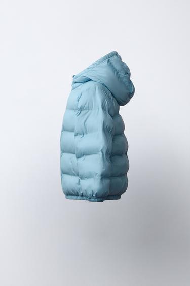 ULTRA-LIGHT WATER-REPELLENT HOODED JACKET - Light blue by Zara