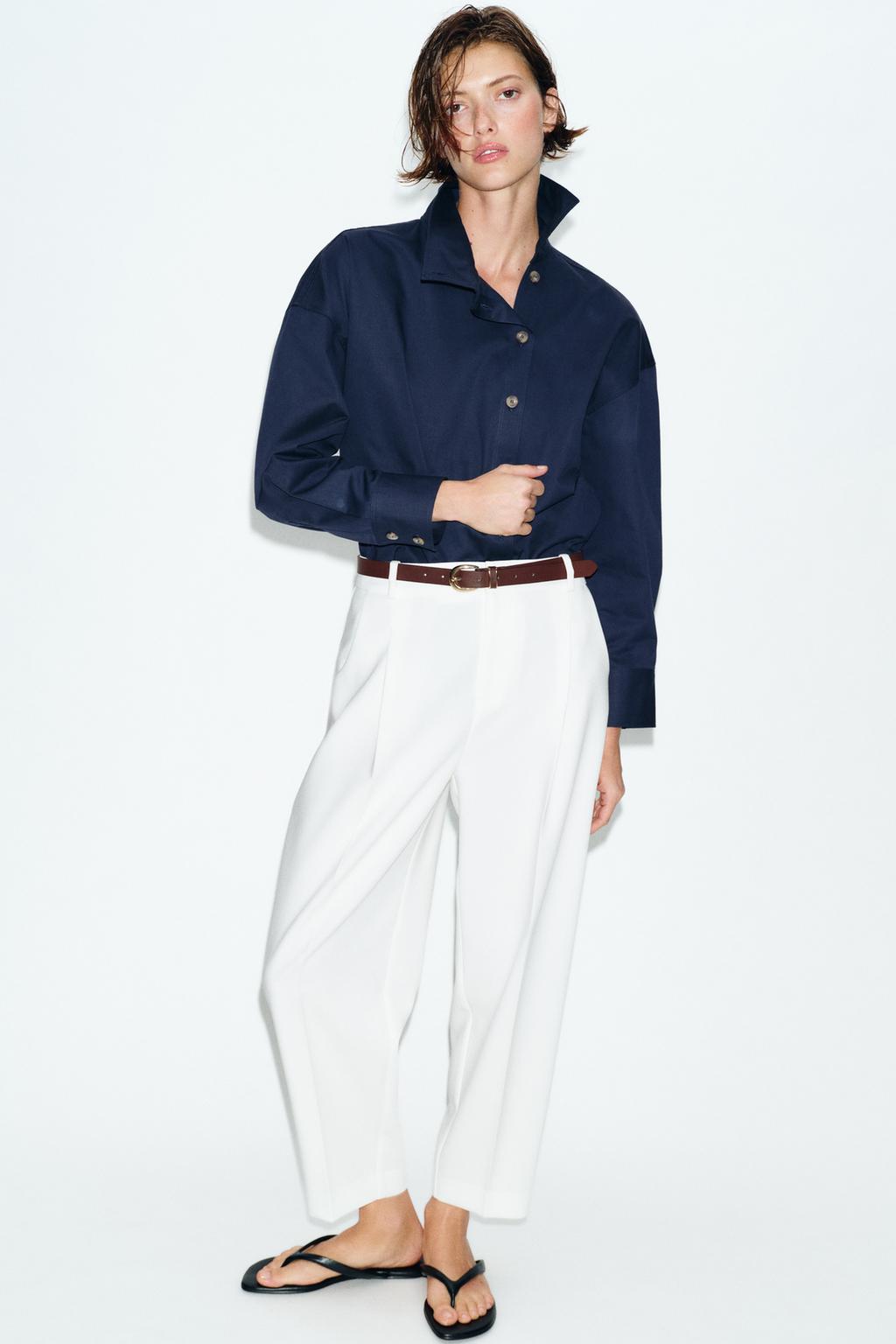 BELTED PLEATED PANTS