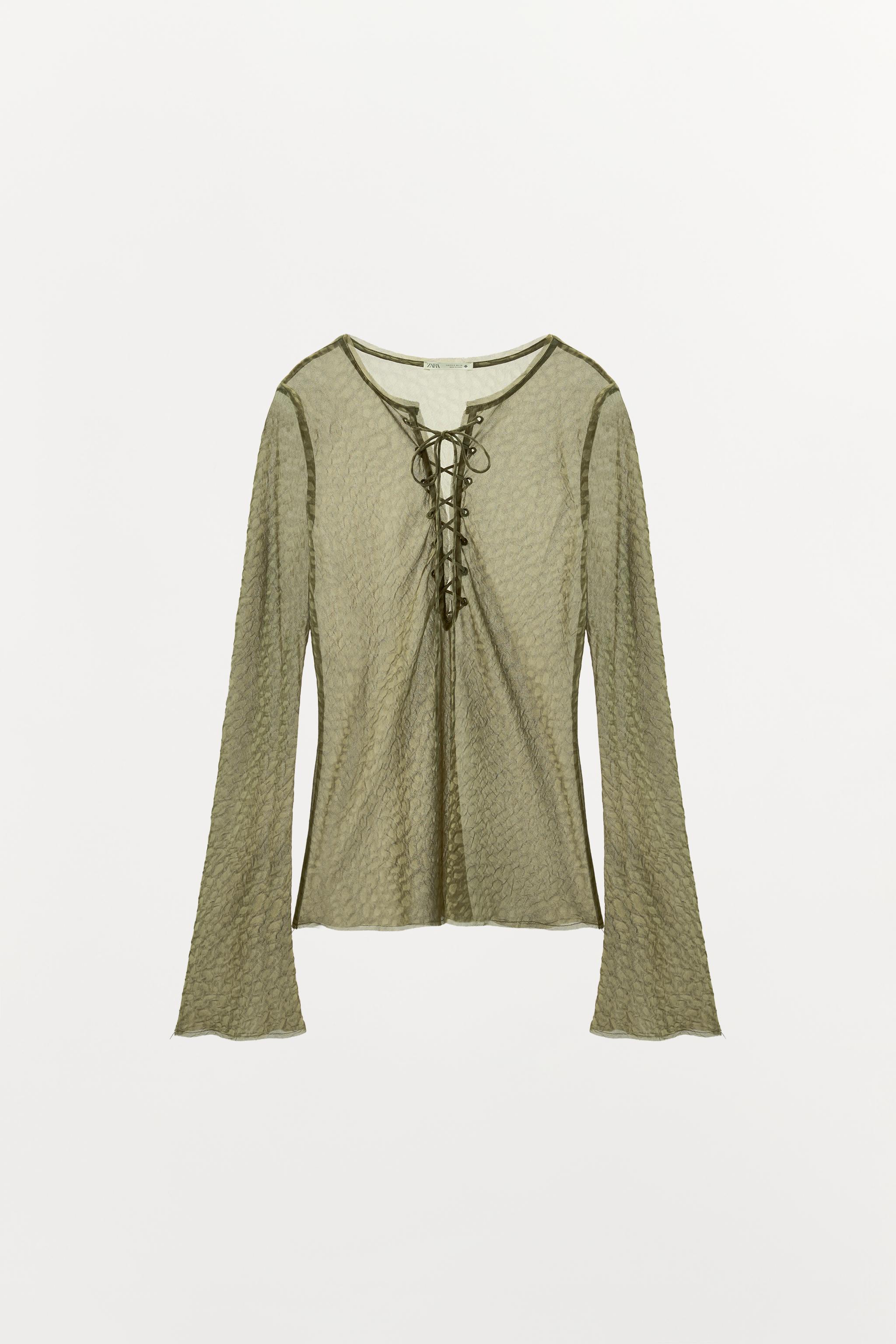 CHEMISE JACQUARD À LAÇAGE