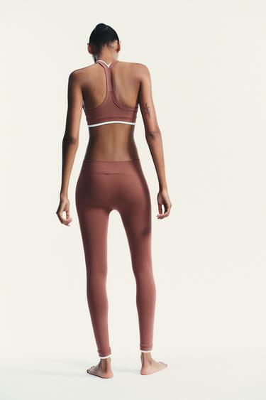 SEAMLESS LEGGINGS WITH ZIP - Mid-pink by Zara - Image 4