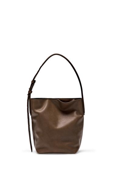 Zara Nappa leather mini bucket bag - Leather