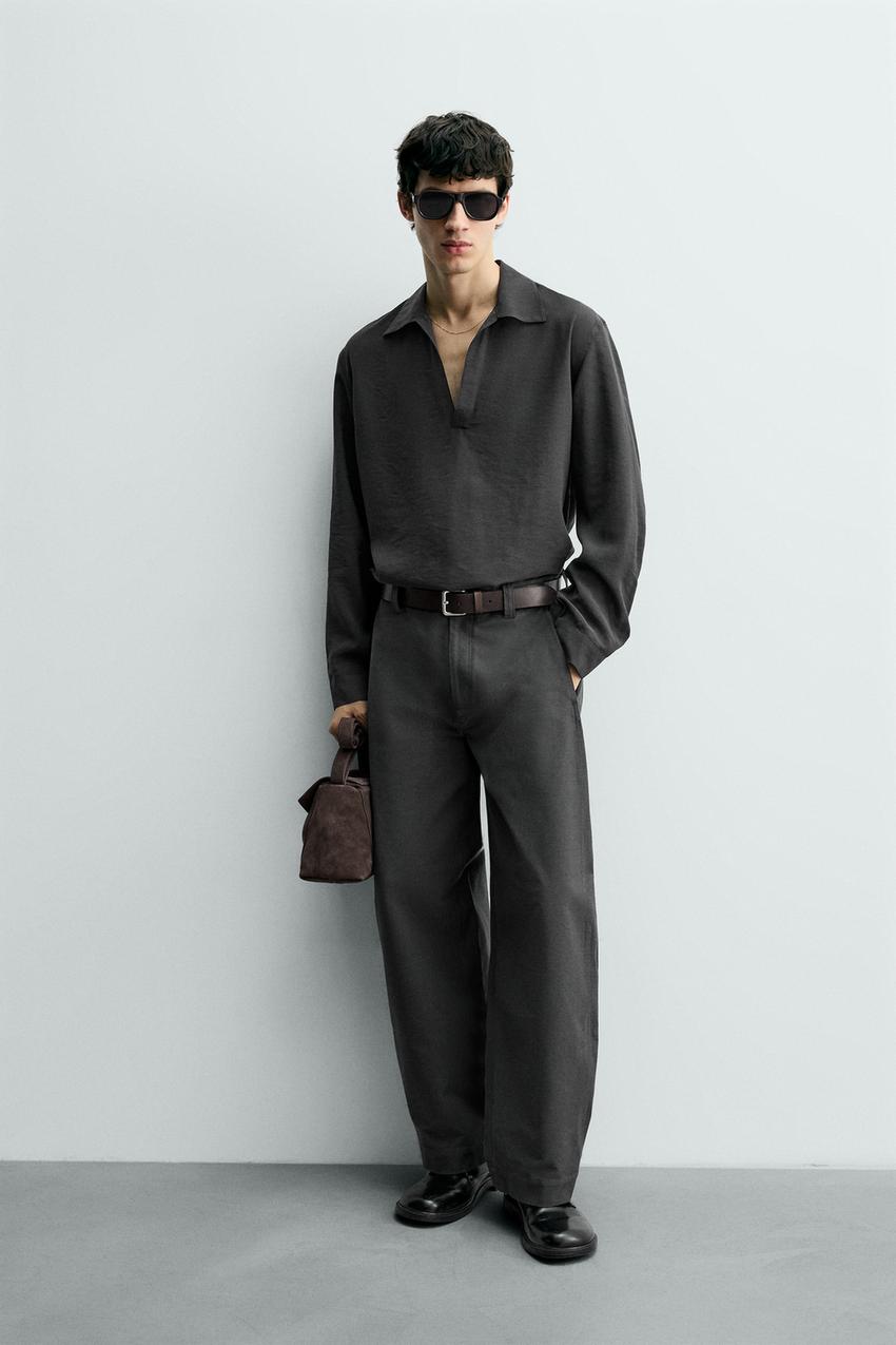 grey dress shirt black shoes RELAXED FIT POLO - related:jacy-ruffle-midi-dress-mesh-217-blue Clothing : Mini Dresses Size:XXL - 17.5 Most dark grey jackets