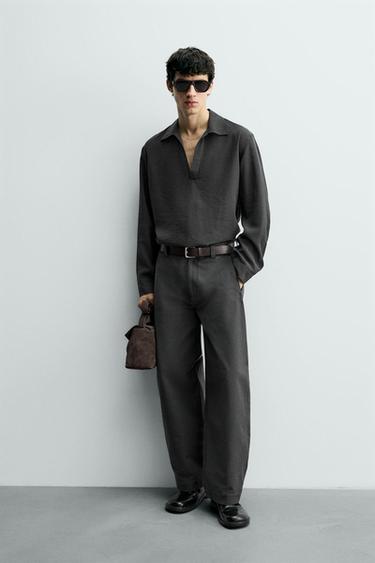 CAMISA POLO RELAXED FIT - Gris de Zara - Imagen 0