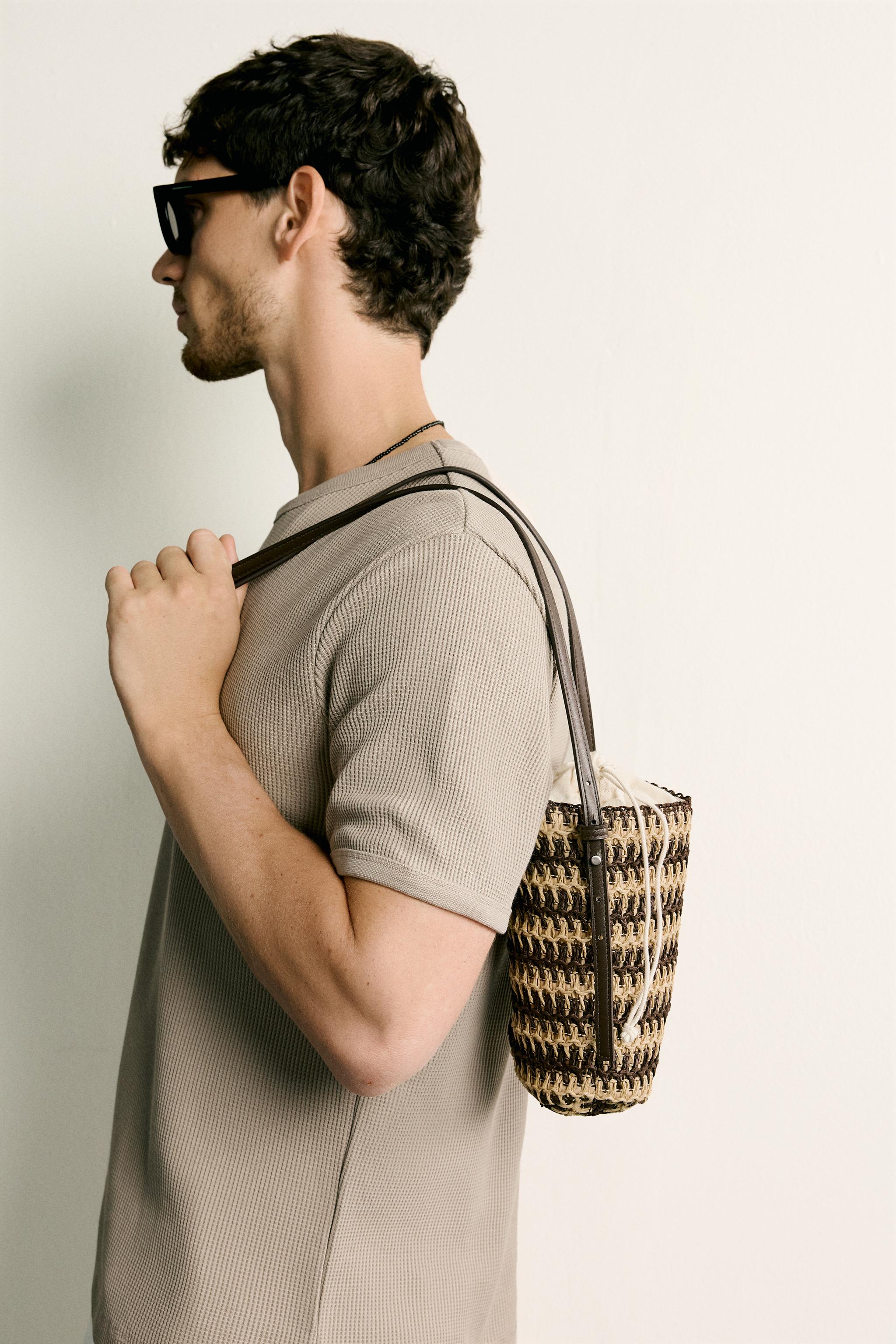 BRAIDED VERTICAL CROSSBODY BAG