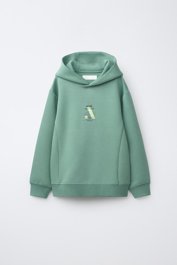 SUDADERA SPORTY ESTAMPADO LOO - Verde agua de Zara - Imagen 0