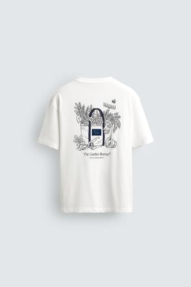 T-SHIRT À IMPRIMÉ EN CONTRASTE - Beige clair de Zara - Image 7