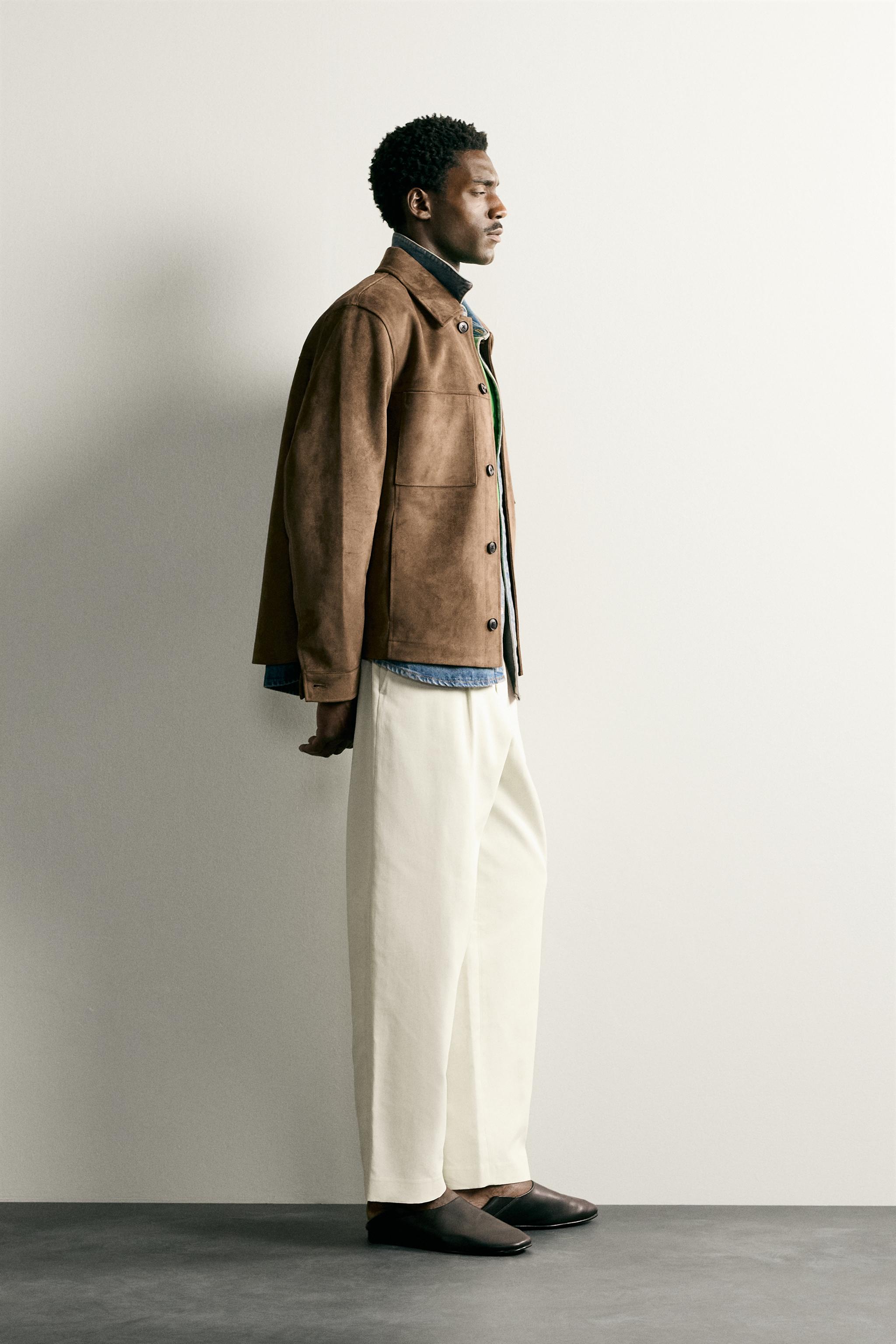 Zara REGULAR FIT SUNİ SÜET İNCE CEKET görsel 4