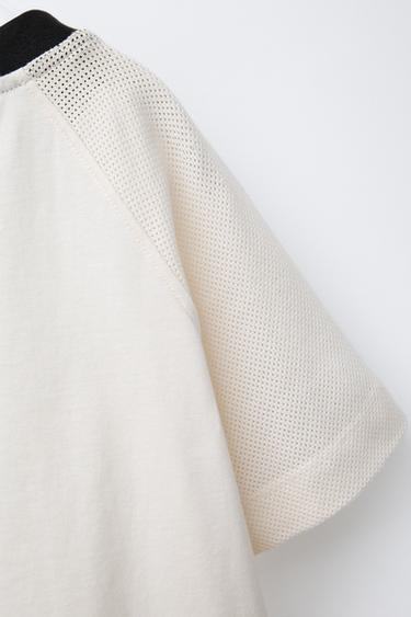 LACE FOOTBALL T-SHIRT - Ecru by Zara - Image 3