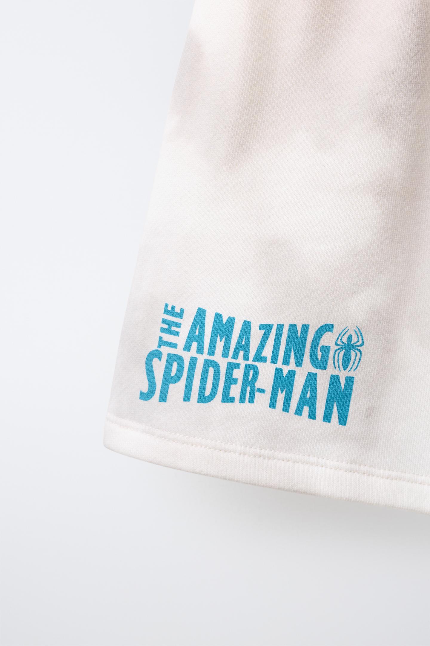 Детские шорты Zara Spider-Man © Marvel Tie-Dye Sweat Shorts, цвет: Ледяной — фото 4