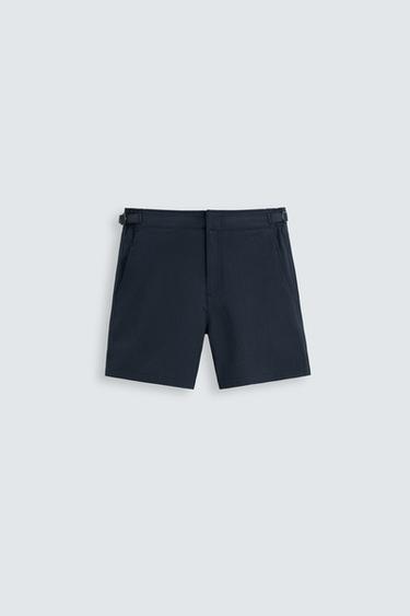 Zara STRUCTURED MID-LENGTH SWIMSUIT - Navy blue