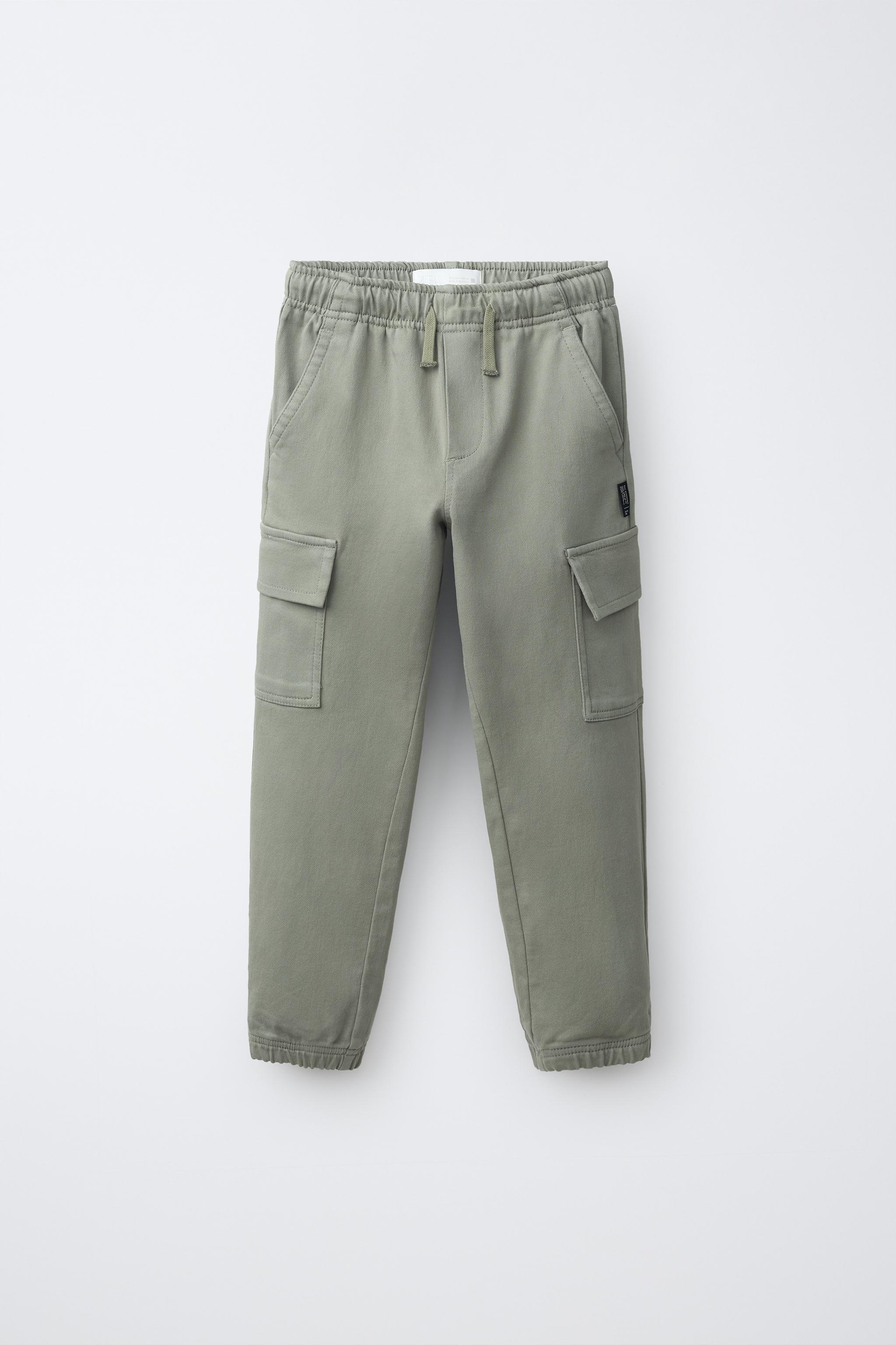MULTI-POCKET JOGGER PANTS — Washed green