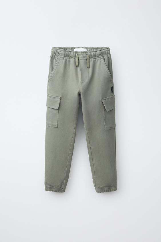 MULTI-POCKET JOGGERS - washed green by Zara - Image 0