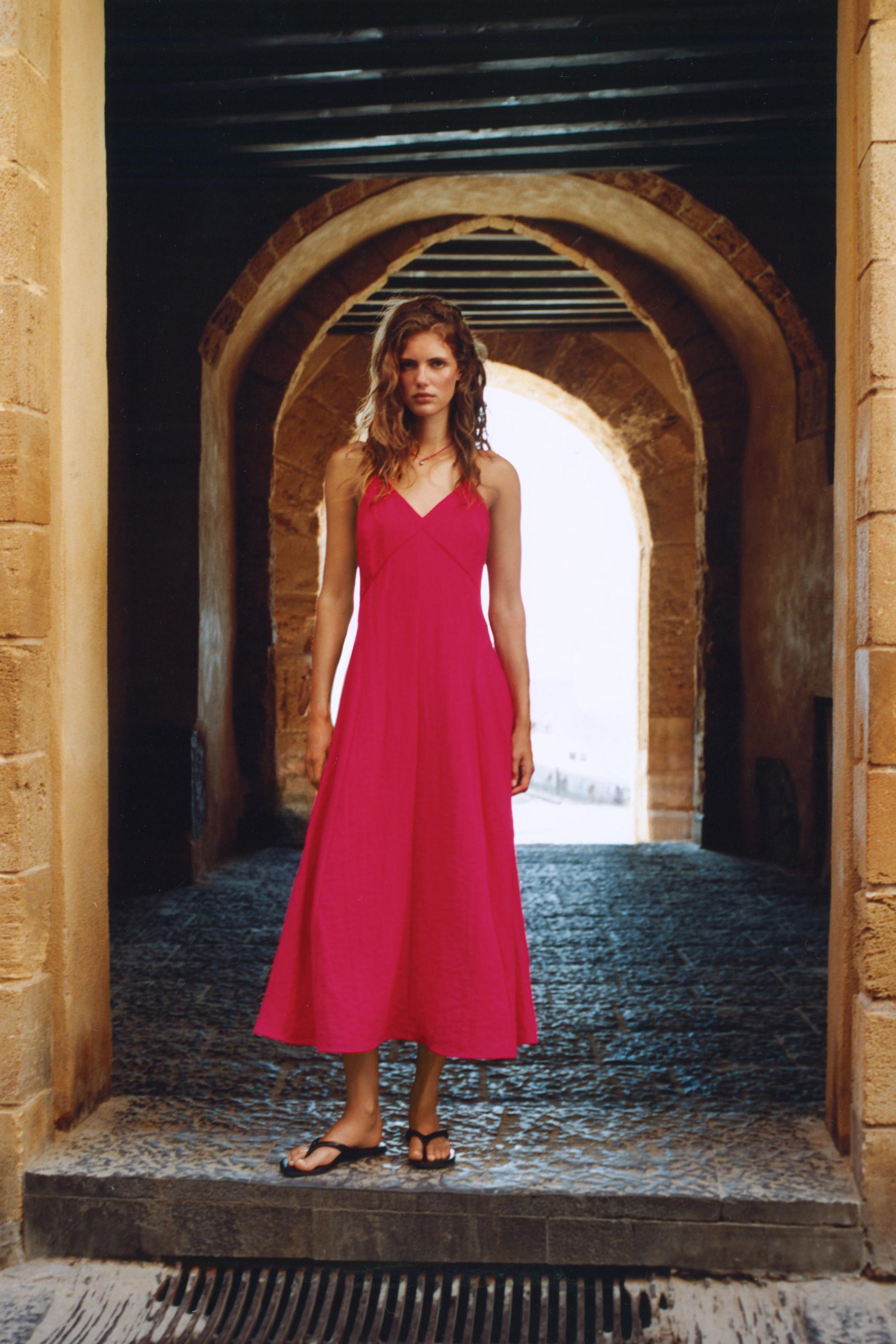 Женские платья Zara STRAPPY MIDI DRESS — фото 7