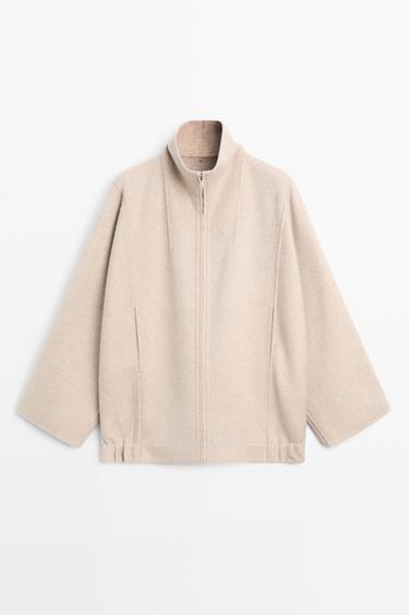 Zara Wool blend bomber jacket - Beige - Image 0