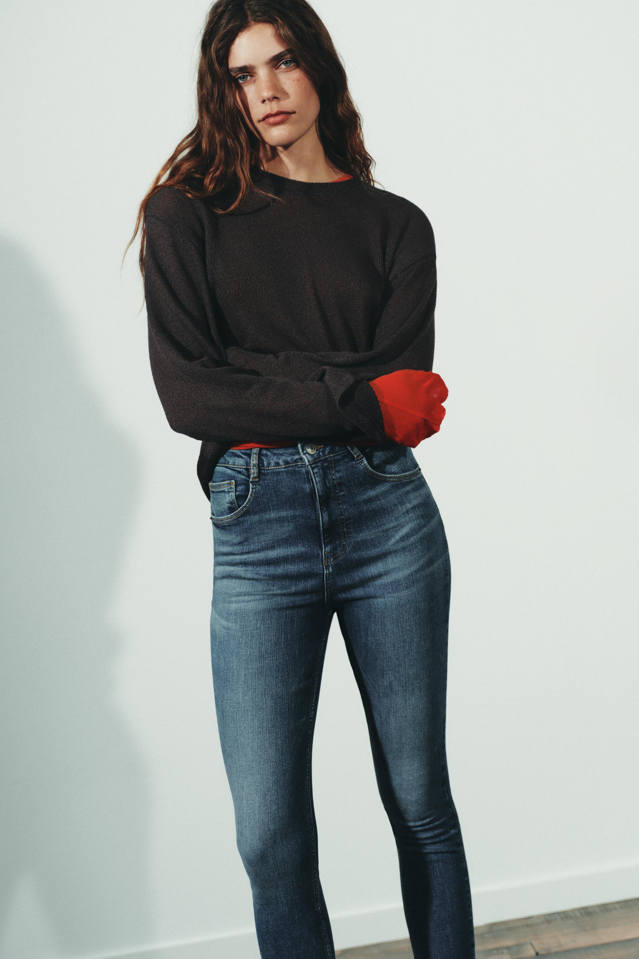 ZARA　ザラ　ハイライズ　アンクル　スキニー　ブラックスキニー ZARA - 【美品】ZARA ザラ RN77302 スキニーパンツ ブラック
