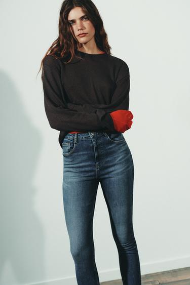 TRF SKINNY HIGH-WAIST JEANS - Blue by Zara