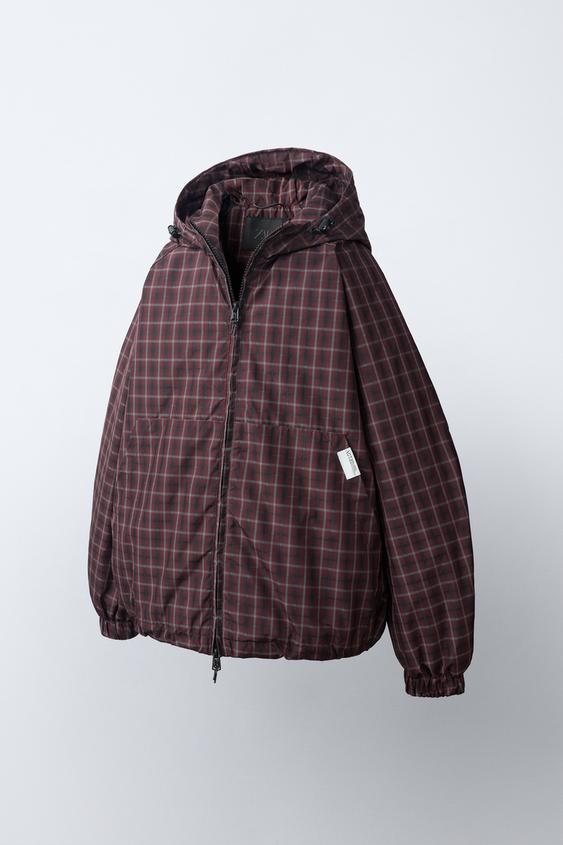 BLOUSON À CARREAUX DÉPERLANT - Bordeaux de Zara - Image 1