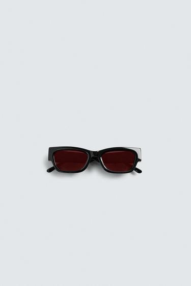LUNETTES DE SOLEIL RECTANGULAIRES - Noir de Zara - Image 7