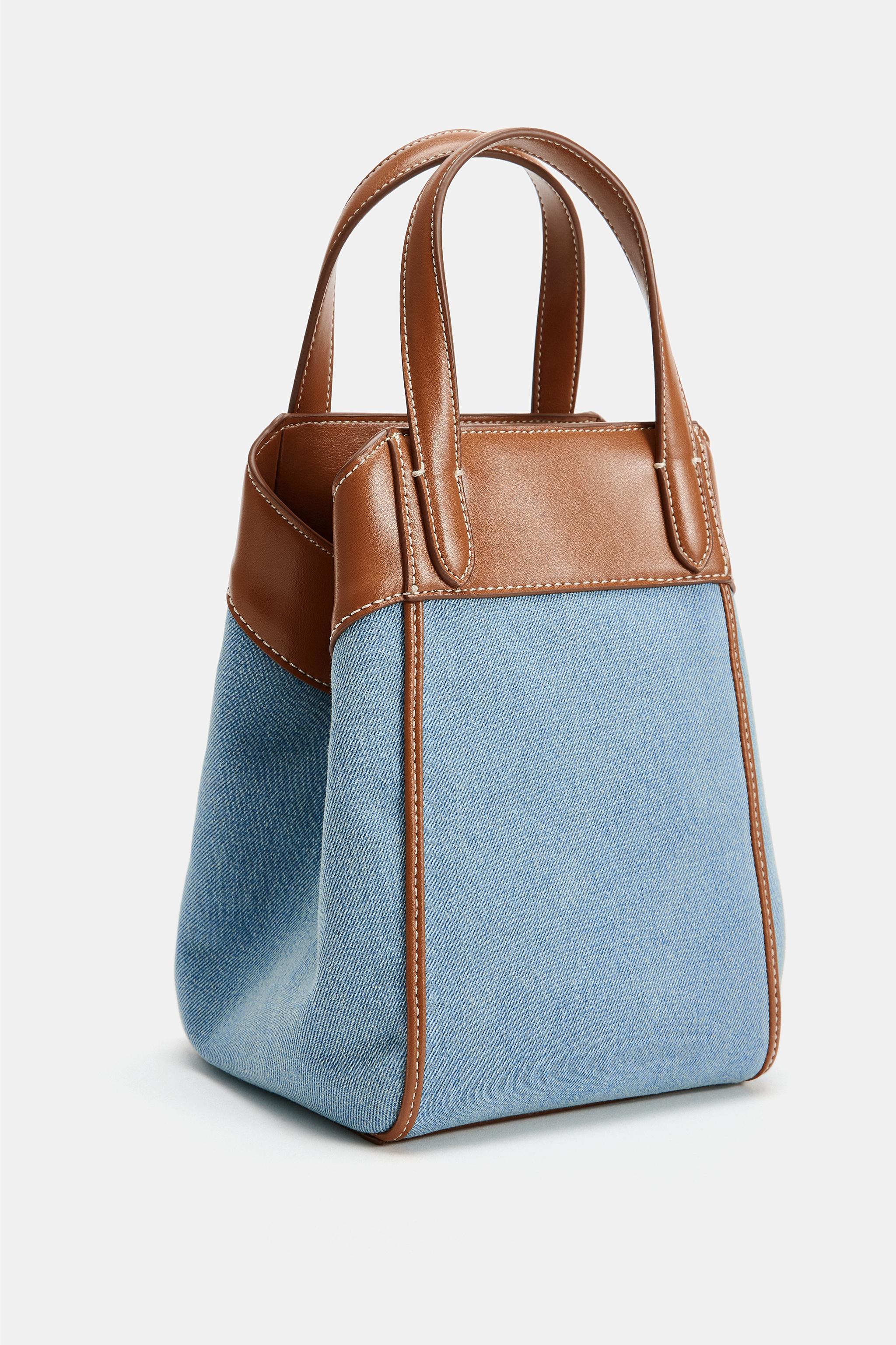 DENIM MINI TOTE BAG — Denim Blue