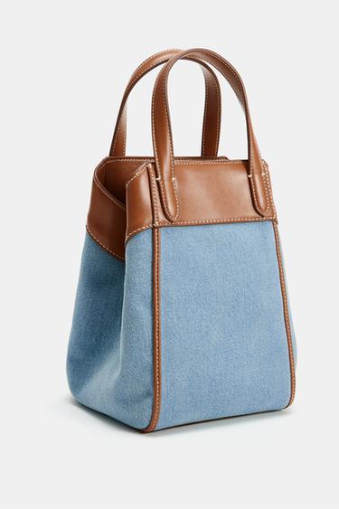 DENIM MINI TOTE BAG - Denim Blue by Zara