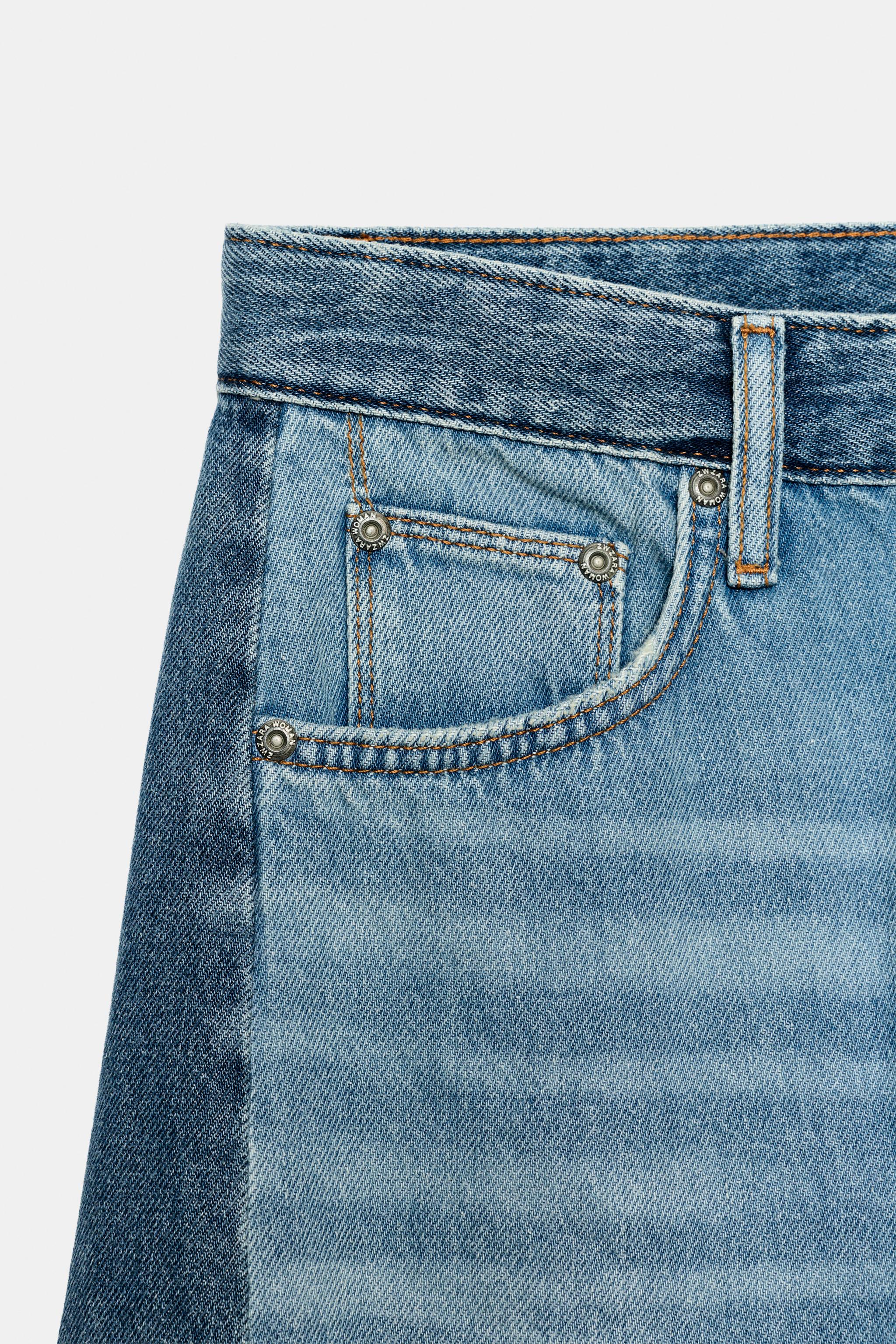 ZW COLLECTION MID-RISE RELAXED ANKLE PATCHWORK JEANS