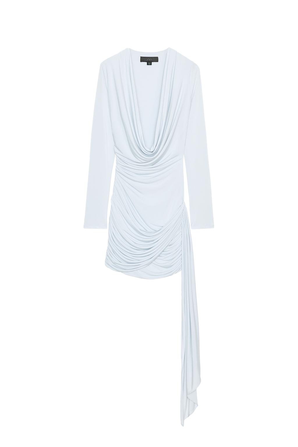 DRAPED MINI DRESS WITH SASH - image 3