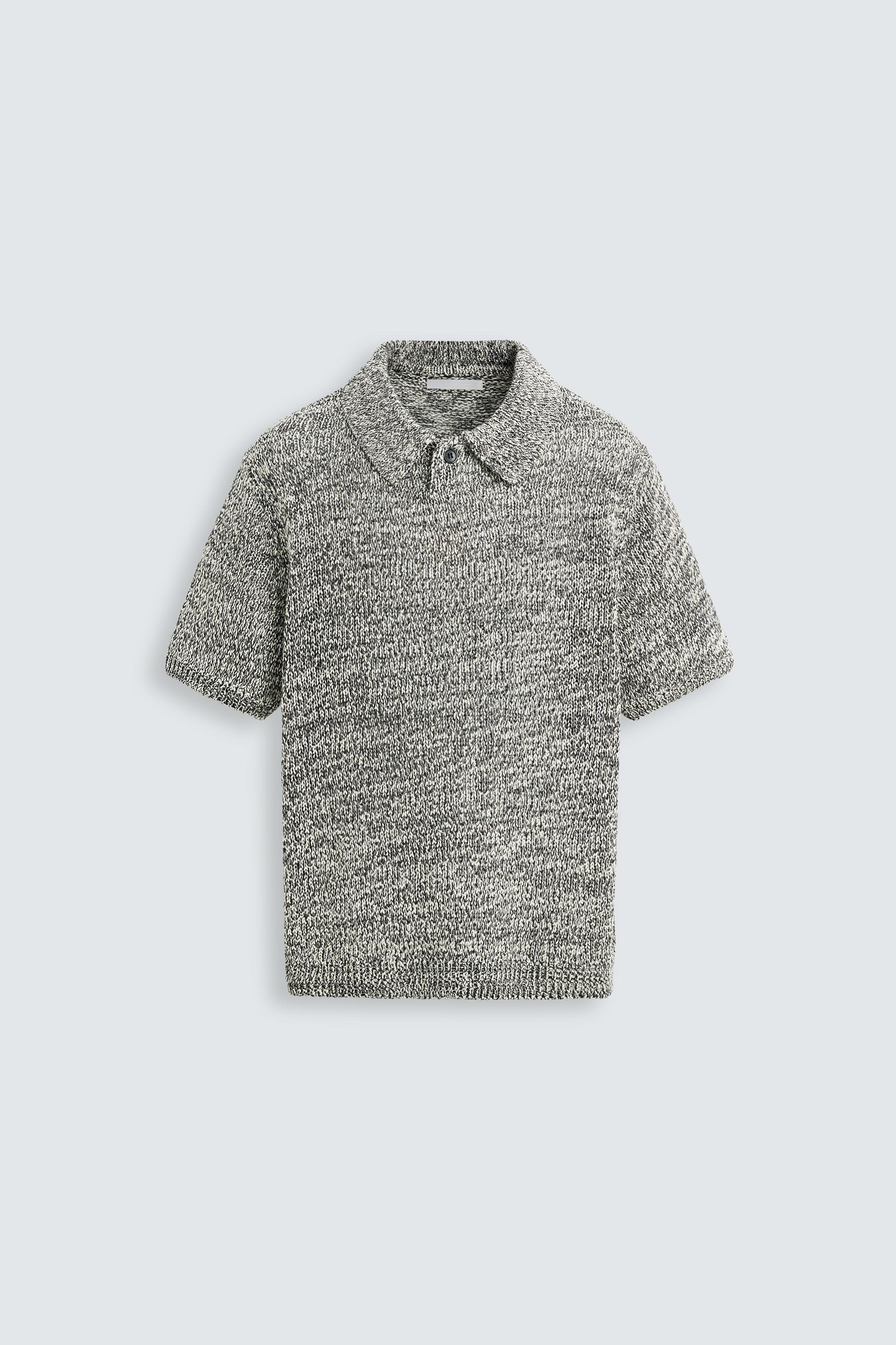 SHINY KNIT POLO SHIRT - Black | ZARA New Zealand