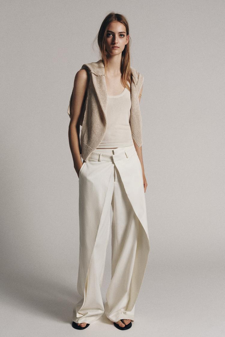 ZW COLLECTION WIDE-LEG PLEATED TROUSERS