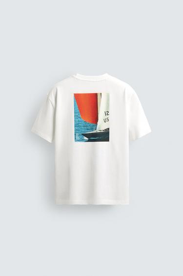 T-SHIRT BRODERIE BIMATIÈRE IMPRIMÉE - Écru de Zara - Image 7