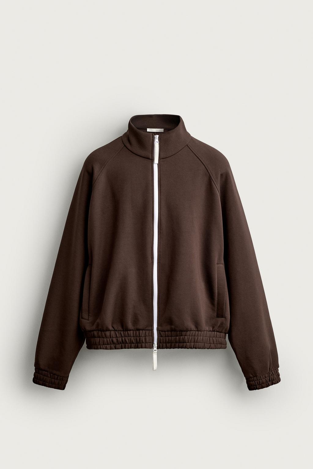 CONTRAST ZIP TRACKSUIT TOP
