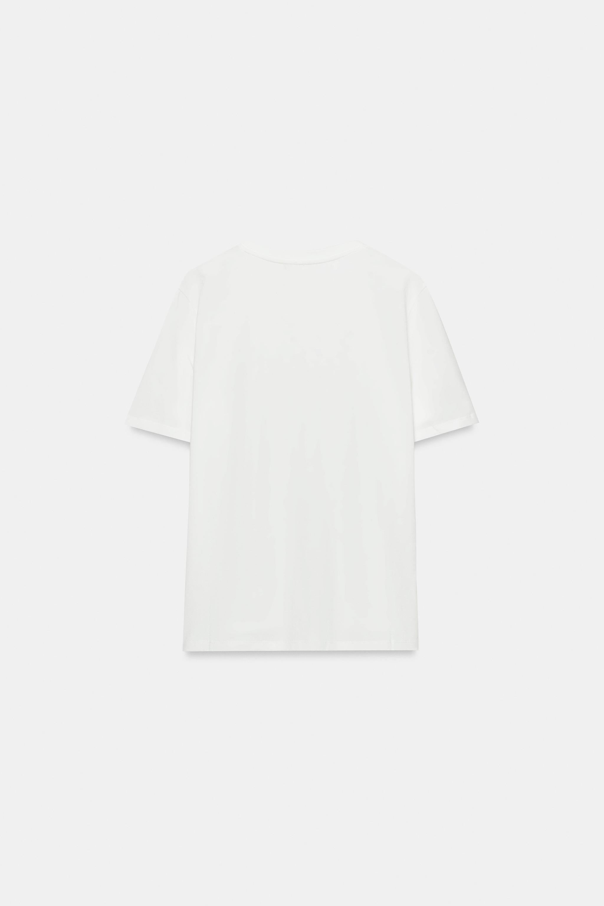 Zara EMBOSSED BOW T-SHIRT — фото 7