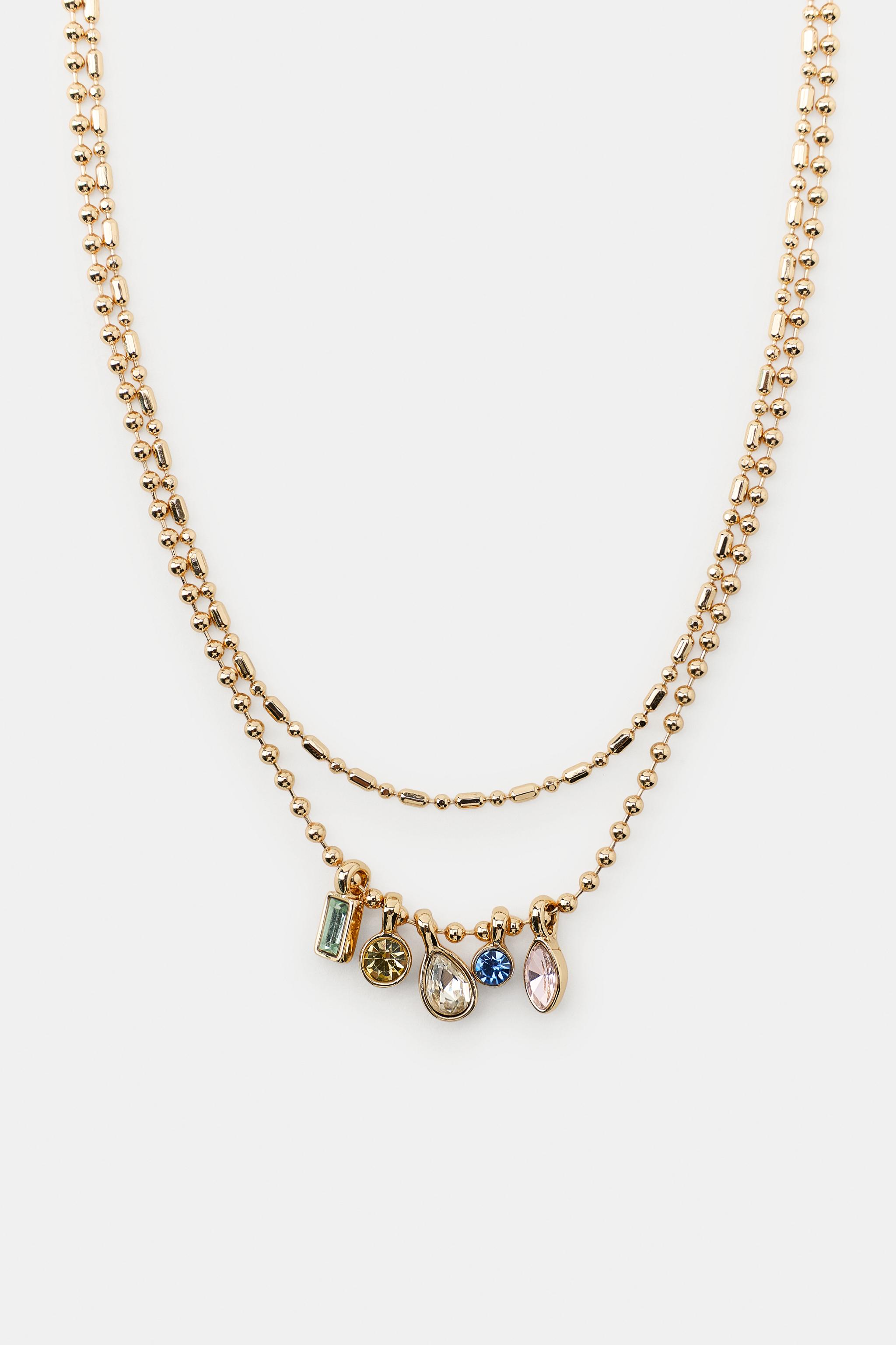 2-PACK MINI CHARM AND RHINESTONE NECKLACES
