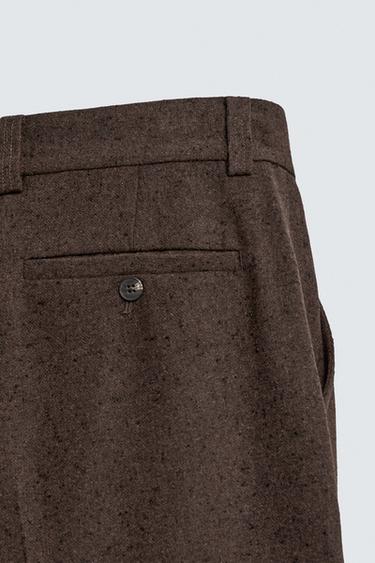 PANTALON BOUTONNÉ À PLIS - Marron de Zara - Image 9