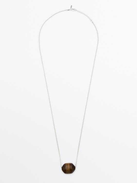 Chain necklace with stone