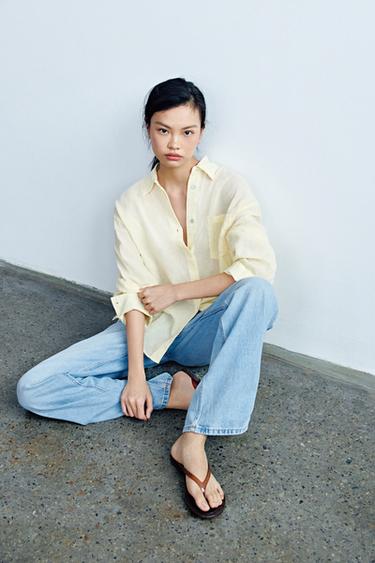 Zara 夾趾果凍平底涼鞋 - 棕色