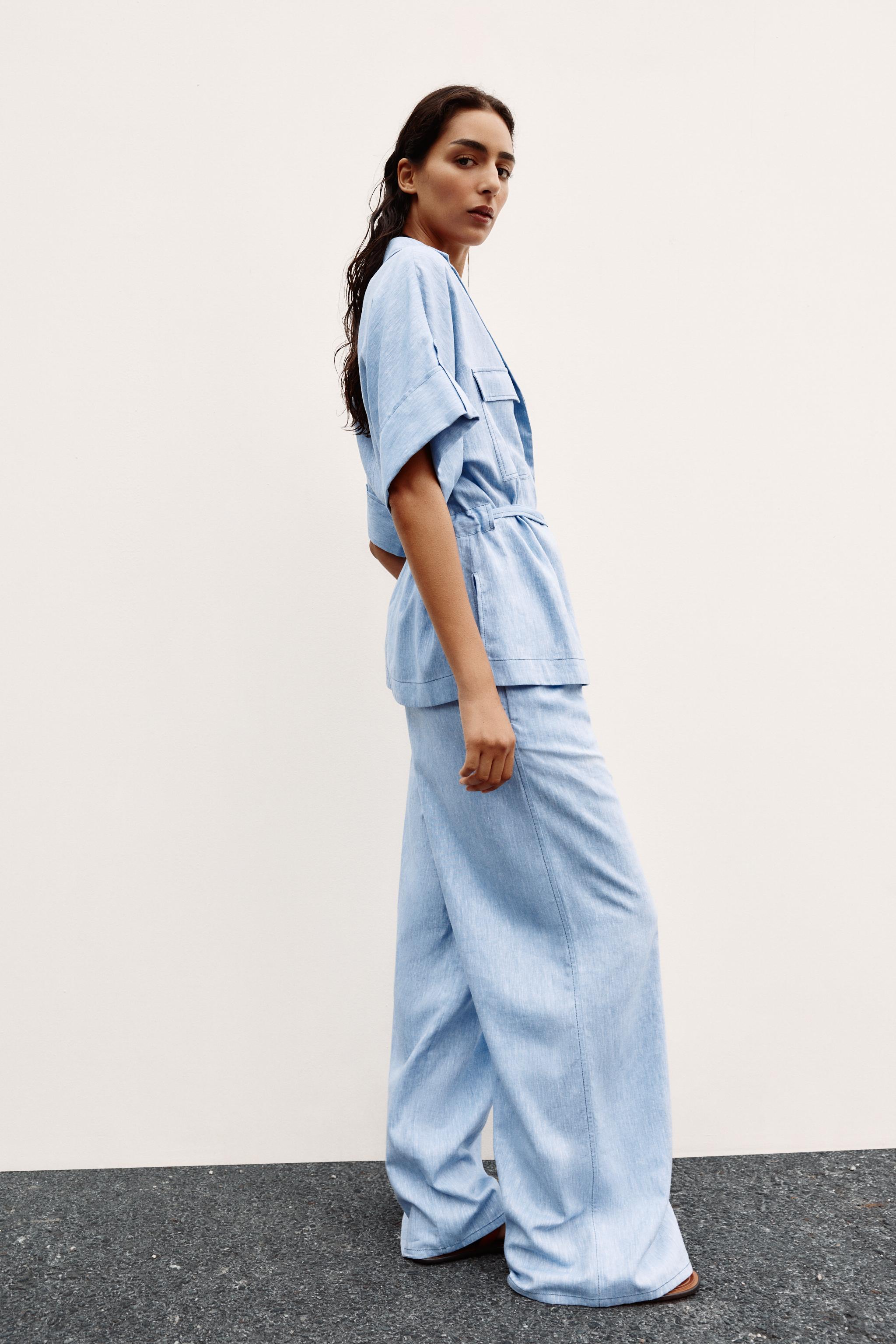 PANTALON LARGE AVEC LIN