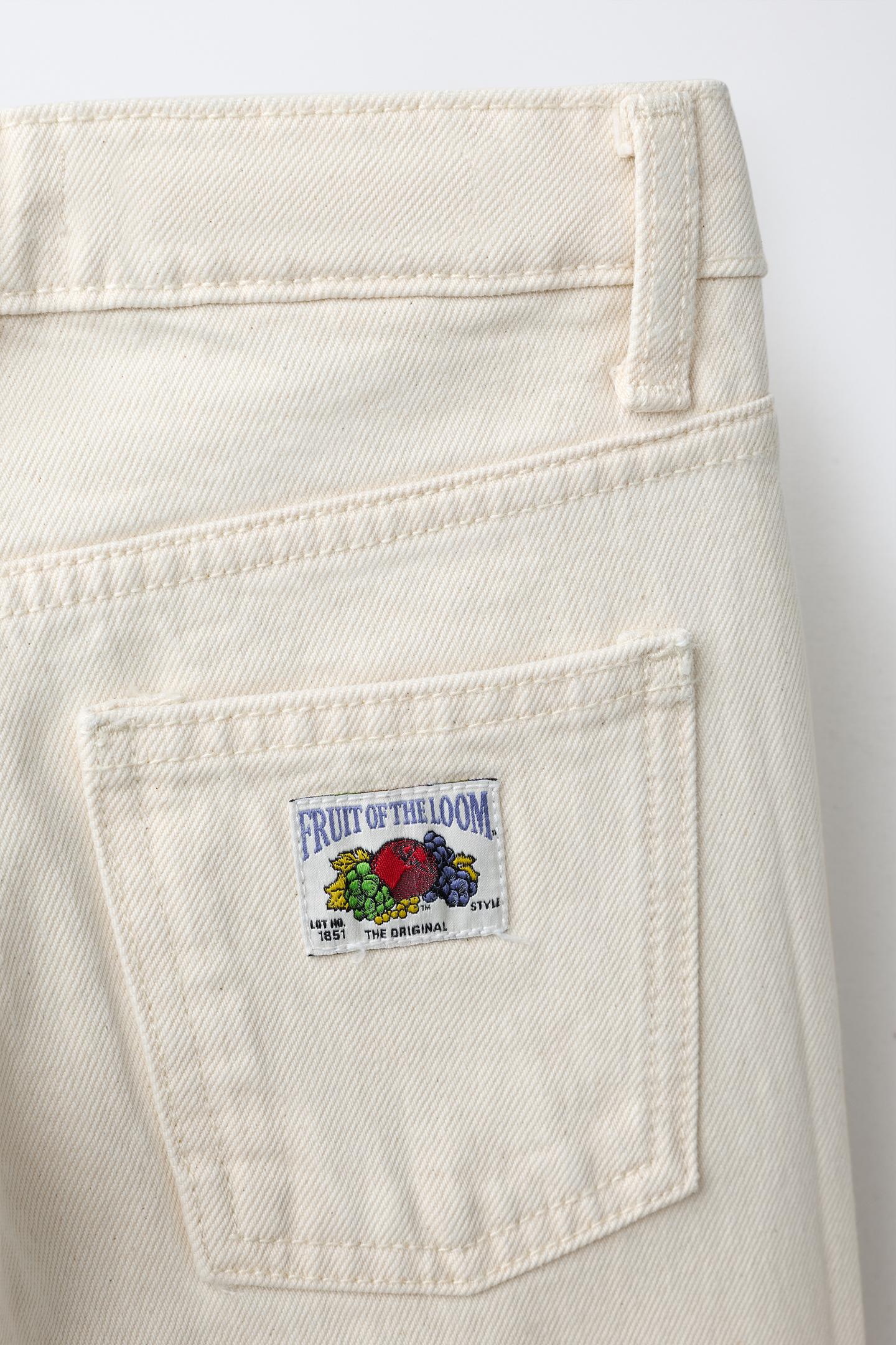 Детские джинсы Zara Fruit OF the Loom Straight, цвет: Экрю — фото 4