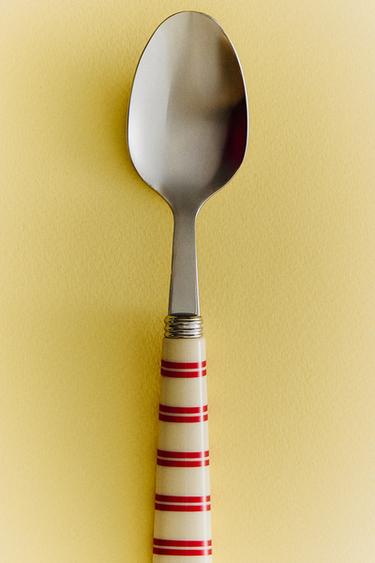 BESTECKSET 4 TEILE GESTREIFTER GRIFF - Rot von Zara