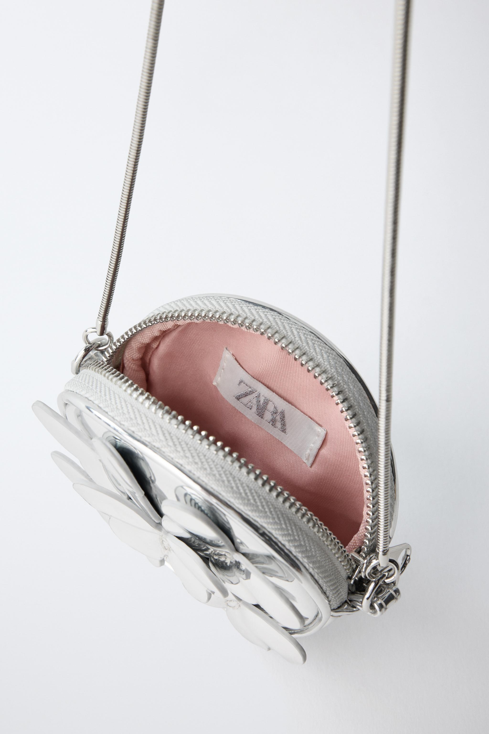 メタリックミニウォレット♡ZARA SLY Ungrid ROSEBUD MINI BASKET SHOPPER - Burgundy Red | ZARA United States