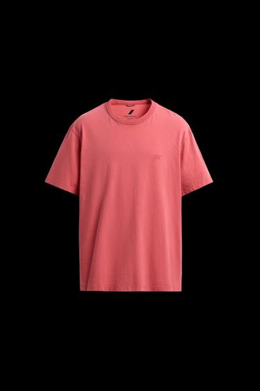 HEAVYWEIGHT EMBROIDERED T-SHIRT - Salmon by Zara - Image 0