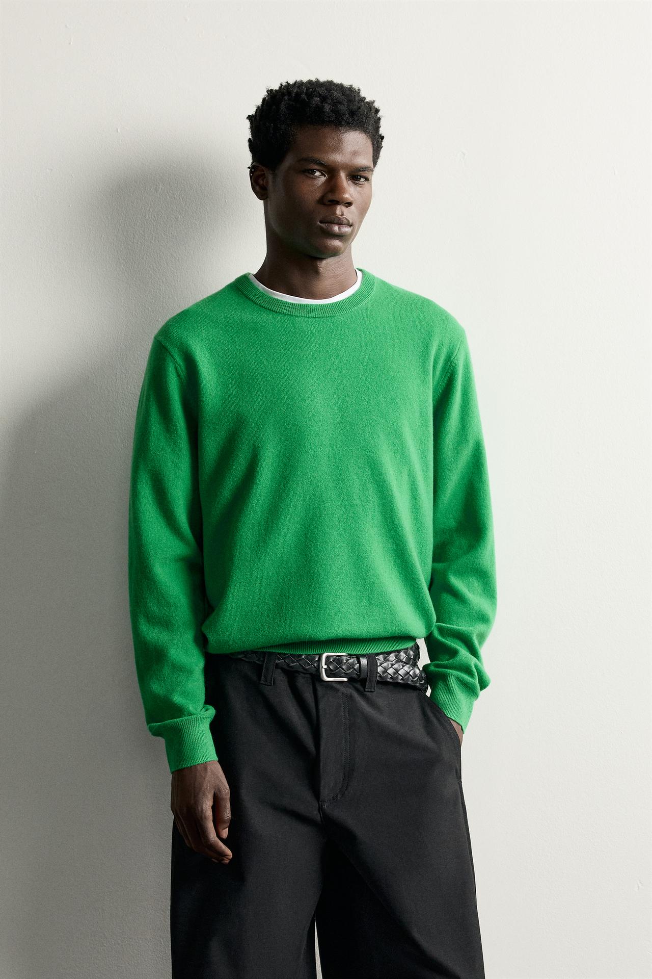 ARGYLE JACQUARD SWEATER — Green