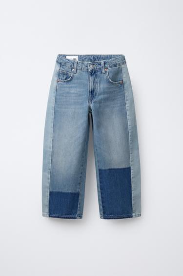 JEANS BALLOON PATCHWORK - Azul de Zara
