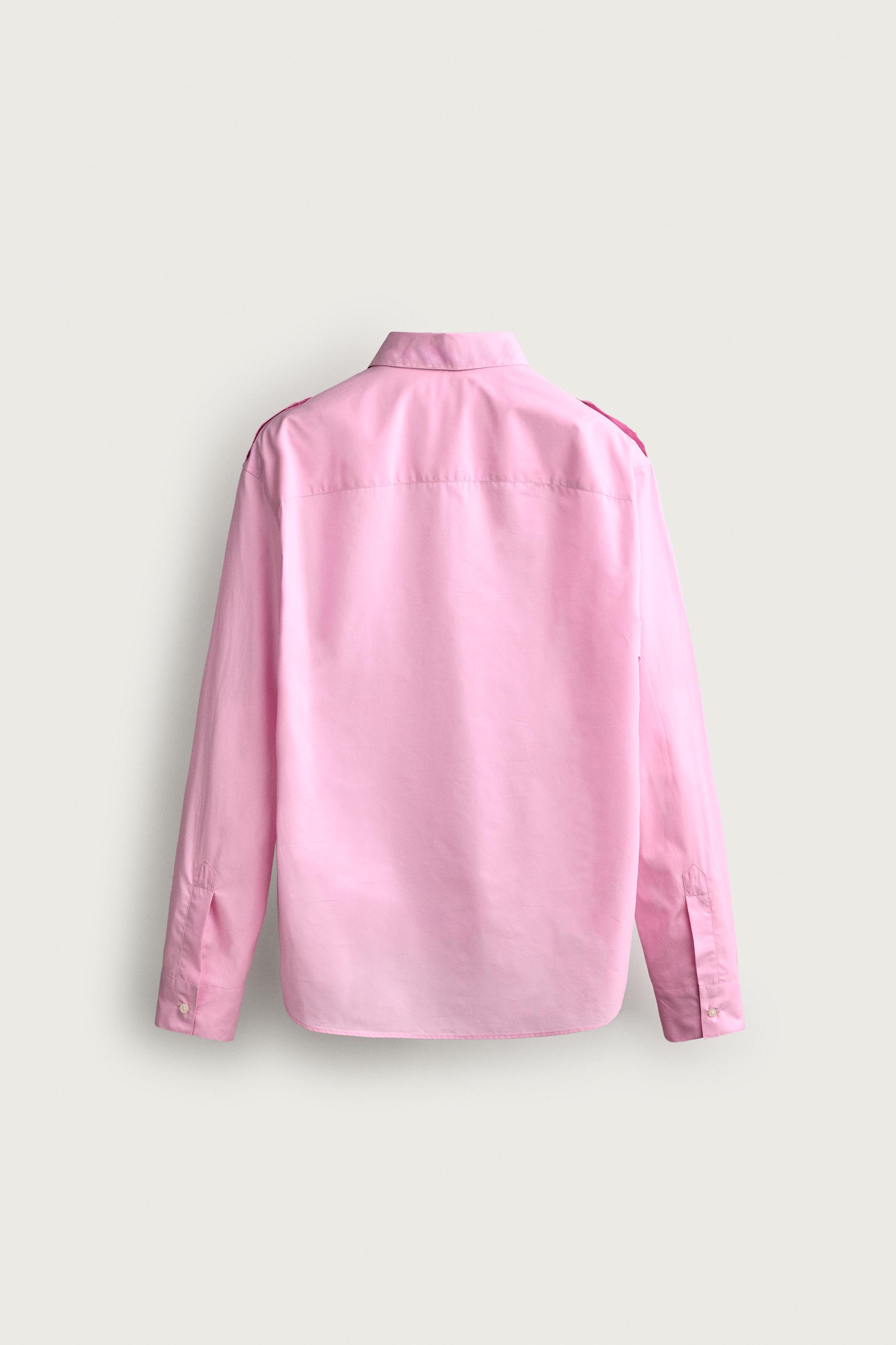 RELAXED FIT TAB DETAIL SHIRT