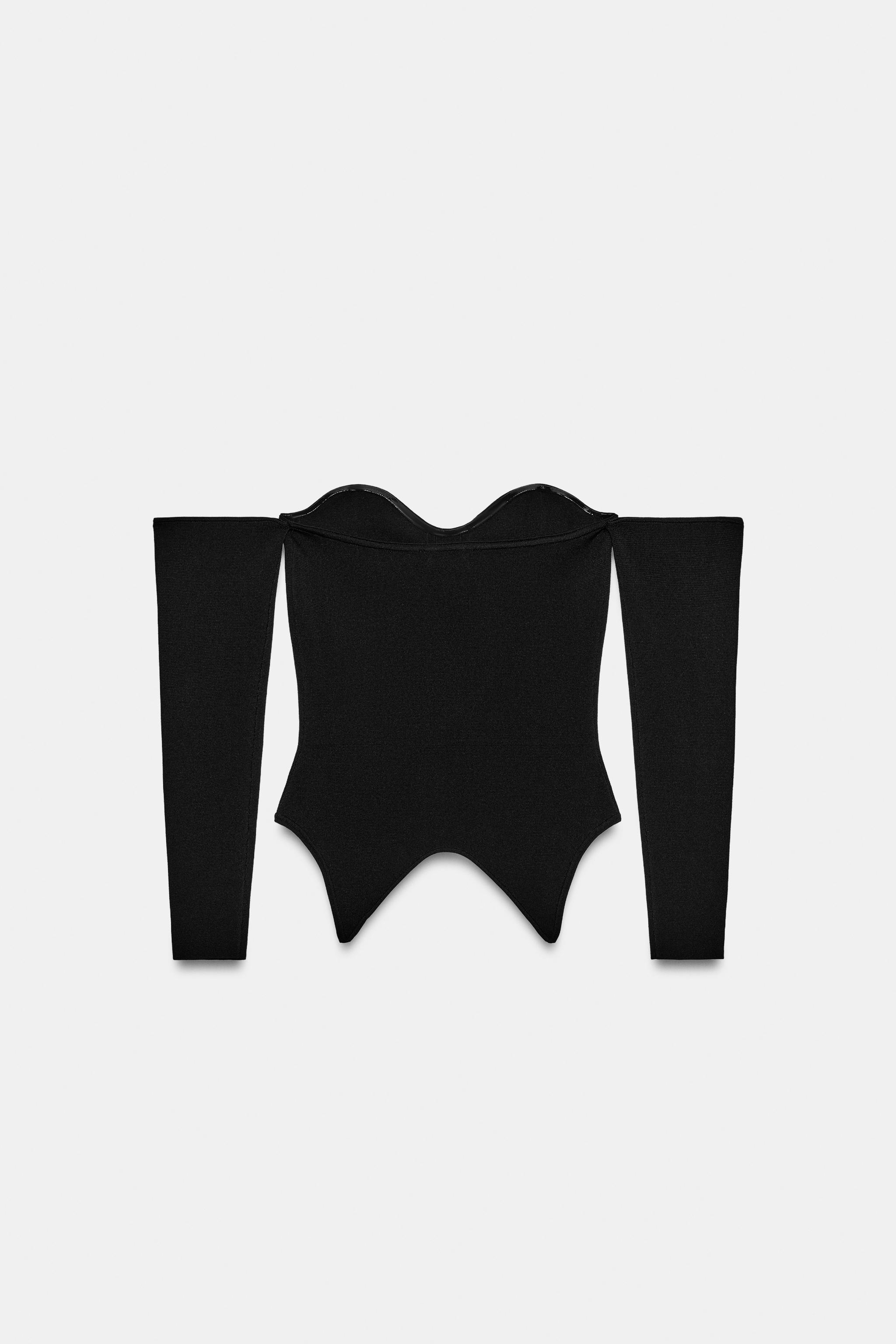 KNIT CORSETRY-INSPIRED TOP - Black | ZARA South Africa