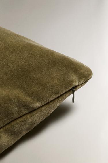 HOUSSE DE COUSSIN VELOURS UNIE - Vert de Zara - Image 3